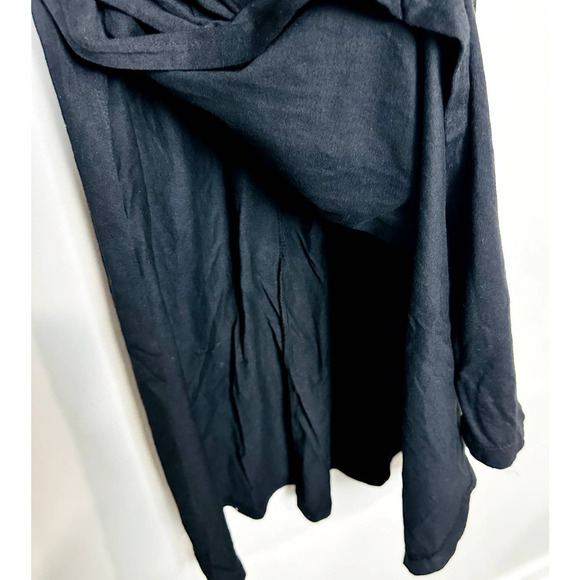 Monrow NWOT Crew Neck Short Sleeve Pocket Tee Dress Slit Tie Black Size Small - Picture 8 of 8